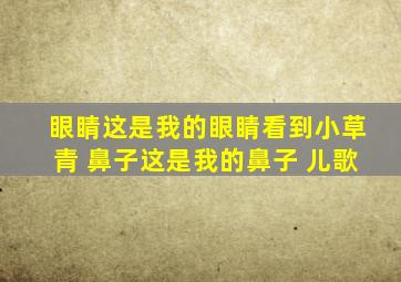 眼睛这是我的眼睛看到小草青 鼻子这是我的鼻子 儿歌